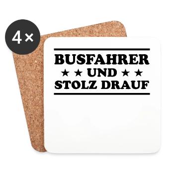 Busfahrer Beruf Lustiger Spruch Linienbus Geschenk - Untersetzer (4er-Set) - Weiß - Vorne