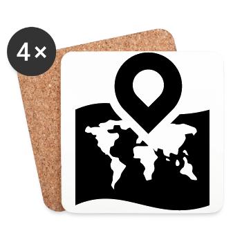 World map icon icon - Coasters (set of 4) - white - Front