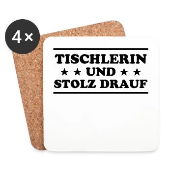 Tischlerin Lustiger Spruch Schreinerin Geschenk - Untersetzer (4er-Set) - Weiß - Vorne