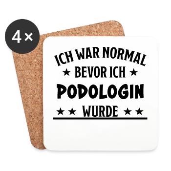 Podologin Lustige Spruch Fuß Nagelstudio Geschenk - Untersetzer (4er-Set) - Weiß - Vorne