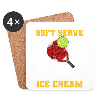 Padel Paddle Tennis Sport Glace Je Cadeau - Dessous de verre (lot de 4) - blanc - Devant