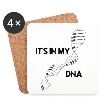 Lustiger Klavier Spruch "es ist in meiner DNA" - Untersetzer (4er-Set) - Weiß - Vorne