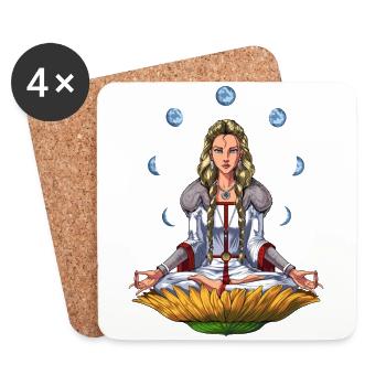 Nordische Göttin Freyja - Untersetzer (4er-Set) - Weiß - Vorne