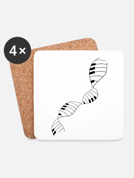 Klavier Klaviertasten DNA Piano Musiker Design - Untersetzer (4er-Set) - Weiß