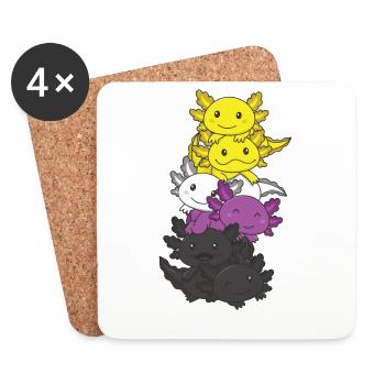 Nonbinary Flag Non Binary Pride LGBTQ Axolotl - Untersetzer (4er-Set) - Weiß - Vorne
