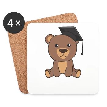 Kids Kindergarten nailed it Bär Graduation - Untersetzer (4er-Set) - Weiß - Vorne