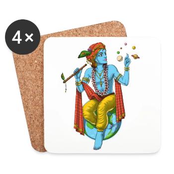 Hindu-Lord Krishna - Untersetzer (4er-Set) - Weiß - Vorne
