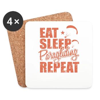 Eat Sleep Paragliding Repeat Extreme Sport - Coasters (set of 4) - white - Front