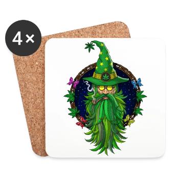 Weed Wizard Stoner - Coasters (set of 4) - white - Front
