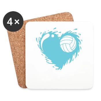 Ich liebe Wasserball Hobby Wassersport - Untersetzer (4er-Set) - Weiß - Vorne
