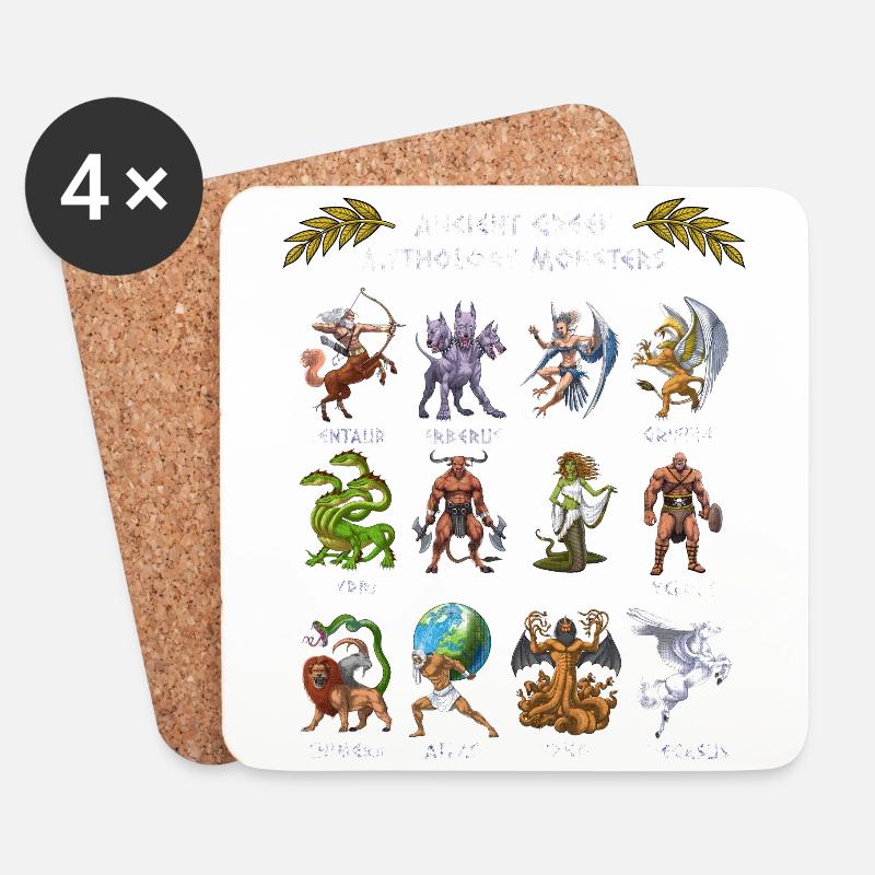Monster der antiken griechischen Mythologie - Untersetzer (4er-Set) - Weiß