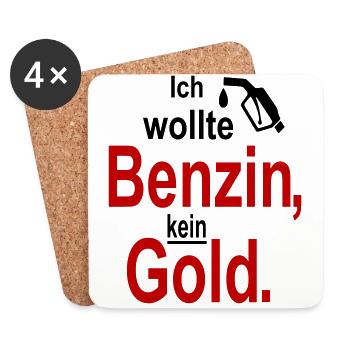Tankrabatt Benzin Diesel Gold Benzinpreis - Untersetzer (4er-Set) - Weiß - Vorne