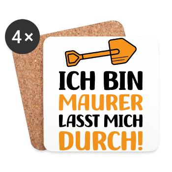 Ich bin Maurer lasst mich durch - Untersetzer (4er-Set) - Weiß - Vorne