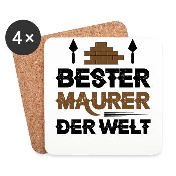 Bester Maurer der Welt - Untersetzer (4er-Set) - Weiß - Vorne