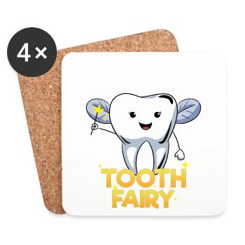Dentist Dental Assistant Tooth Fairy I Gift - Coasters (set of 4) - white - Front