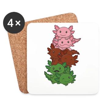 drapeau gynésexuel Gander Pride LGBTQ Axolotl - Dessous de verre (lot de 4) - blanc - Devant