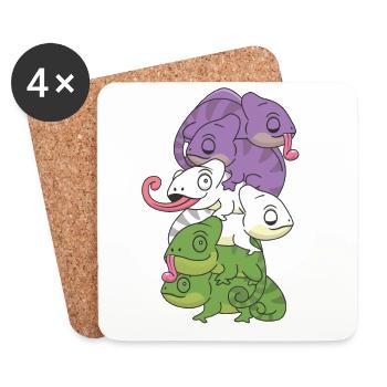 Genderqueer Flag Pride LGBTQ Chameleon Bunch - Dessous de verre (lot de 4) - blanc - Devant