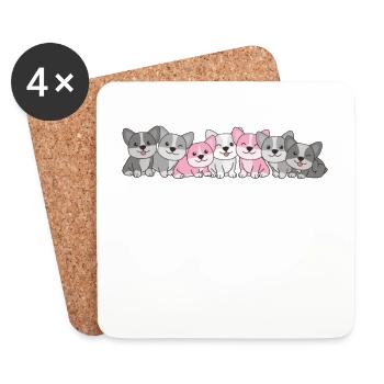 Demigirl Flag Corgi Pride LGBTQ cute dogs - Coasters (set of 4) - white - Front