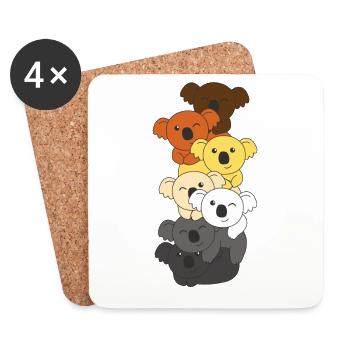 Bear Brotherhood Flag Pride LGBTQ Koala Haufen - Untersetzer (4er-Set) - Weiß - Vorne