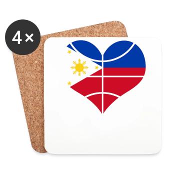 Philippines Filipino Flag Basketball I Cadeau - Dessous de verre (lot de 4) - blanc - Devant
