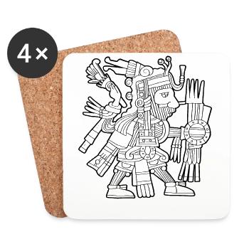 Mixcoatl Aztèque Dieu Nuage Serpent Maya Inka Tolt - Dessous de verre (lot de 4) - blanc - Devant