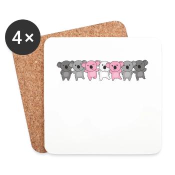 Demigirl Flag Pride LGBTQ süßer Koala - Untersetzer (4er-Set) - Weiß - Vorne