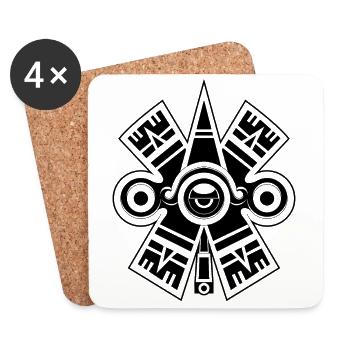 Ollin Xolotl Aztekisches Symbol Maya Inka Tolteken - Untersetzer (4er-Set) - Weiß - Vorne
