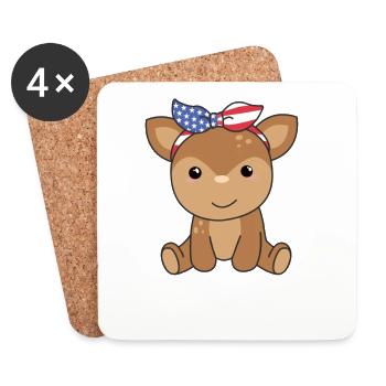 4th of July american Reh kids usa - Untersetzer (4er-Set) - Weiß - Vorne