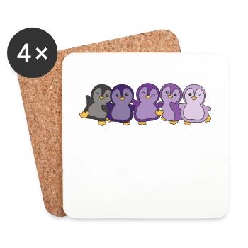 Enbian Flag Pride LGBTQ süße Pinguin - Untersetzer (4er-Set) - Weiß - Vorne