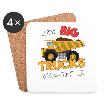 Excavatrice Chantier de construction Ouvrier de la construction Construction Mensonge I Cadeau - Dessous de verre (lot de 4) - blanc - Devant