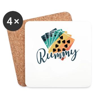 Rummy Hobby Card Game Romme Playing Cards - Coasters (set of 4) - white - Front