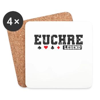 Euchre Legend Card Game Playing Cards - Coasters (set of 4) - white - Front