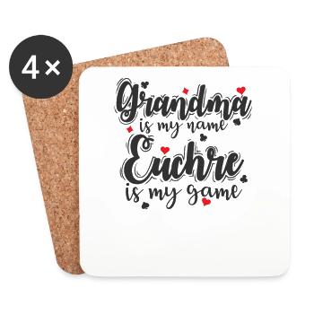 Grandma is my Name Euchre is my Game - Coasters (set of 4) - white - Front