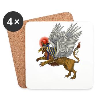 Griffon de la mythologie égyptienne antique - Dessous de verre (lot de 4) - blanc - Devant