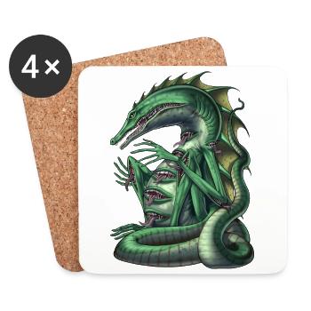 Créature de la mythologie aztèque Cipactli - Dessous de verre (lot de 4) - blanc - Devant