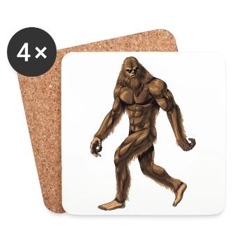 Kryptische Kreatur Bigfoot - Untersetzer (4er-Set) - Weiß - Vorne
