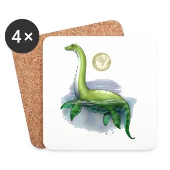 Loch Ness Monster - Untersetzer (4er-Set) - Weiß - Vorne