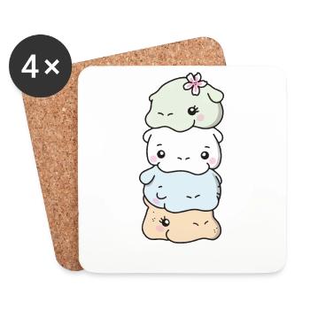 unlabeled Flag Pride LGBTQ sweet Hippo - Coasters (set of 4) - white - Front
