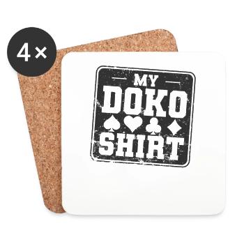 My Doko Tea Double Head Card Game Hobby - Dessous de verre (lot de 4) - blanc - Devant