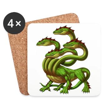 Greek Mythology Monster Hydra - Coasters (set of 4) - white - Front
