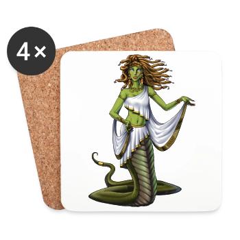 Altgriechische Göttin Medusa - Untersetzer (4er-Set) - Weiß - Vorne
