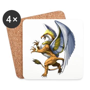Mythologie grecque Créature Griffon - Dessous de verre (lot de 4) - blanc - Devant