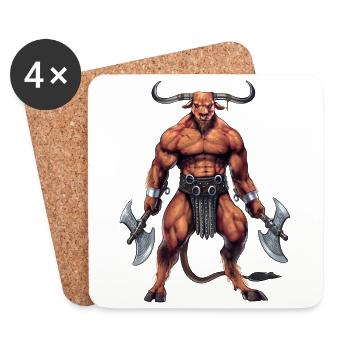 Griechische Mythologie Gottheit Minotaurus - Untersetzer (4er-Set) - Weiß - Vorne