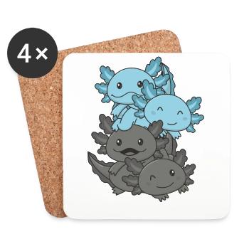 autosexuell Drapeau Gay Pride LGBTQ Axolotl - Dessous de verre (lot de 4) - blanc - Devant