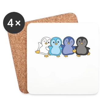 transmasc Flagge Pride LGBTQ süße Pinguin - Untersetzer (4er-Set) - Weiß - Vorne