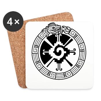Quetzalcoatl Ouroboros Hunab Ku Ometeotl Azteke - Dessous de verre (lot de 4) - blanc - Devant