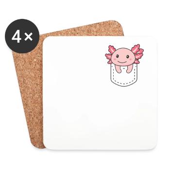 Axolotl en poche axolotls sucrés en poche poitrine - Dessous de verre (lot de 4) - blanc - Devant