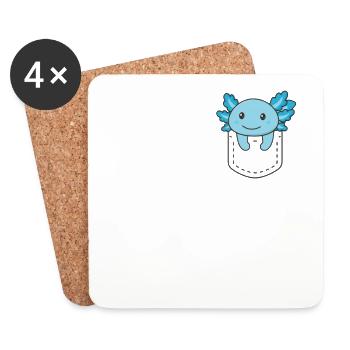 Axolotl en poche axolotls sucrés en poche poitrine - Dessous de verre (lot de 4) - blanc - Devant