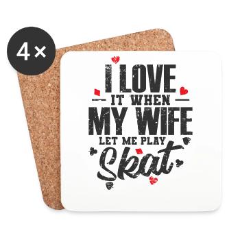 I Love it when my Wife let me play Skat - Untersetzer (4er-Set) - Weiß - Vorne