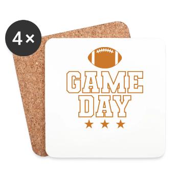 Jour de match Football America Sport Touchdown - Dessous de verre (lot de 4) - blanc - Devant